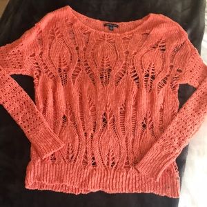 Coral crochet sweater NEVER WORN